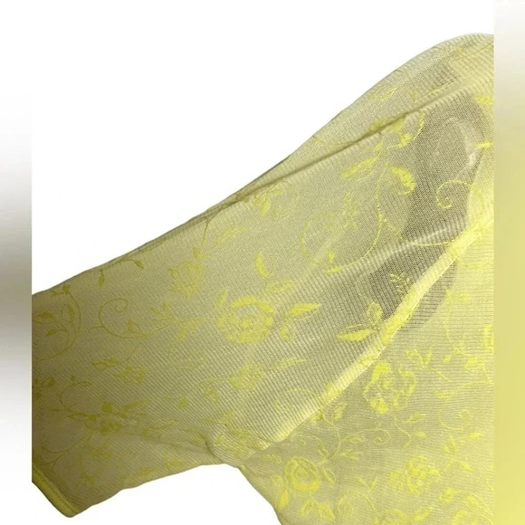 Y2K  vtg NWT top,women M, Layered sheer,overlay,floral yellow,fairy,feminine EC - Picture 10 of 16